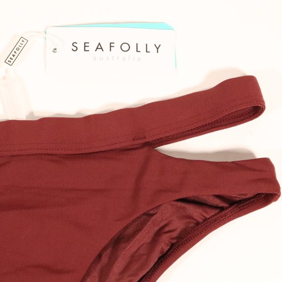 NWT Seafolly X Revolve Active Split Band Hipster in Plum - Picture 5 of 14